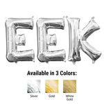 Eek - Anagram Letters Kit (air-fill Only) White Gold 16″ Balloons