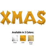 Xmas - Anagram Letters Kit (air-fill Only) White Gold 16″ Balloons