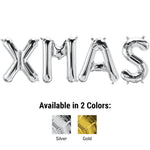 Xmas - Northstar Letters Kit (air-fill Only) Silver 16″ Balloons