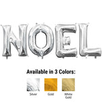 Noel - Anagram Letters Kit (air-fill Only) White Gold 16″ Balloons