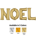 Noel - Anagram Letters Kit White Gold 34″ Balloons
