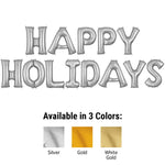 Happy Holidays - Anagram Letters Kit Silver 34″ Balloons