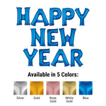 Happy New Year - Anagram Letters Kit White Gold 34″ Balloons