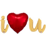I (heart) U - Betallic Script Letters Kit (air-fill Only) Gold (9 count)
