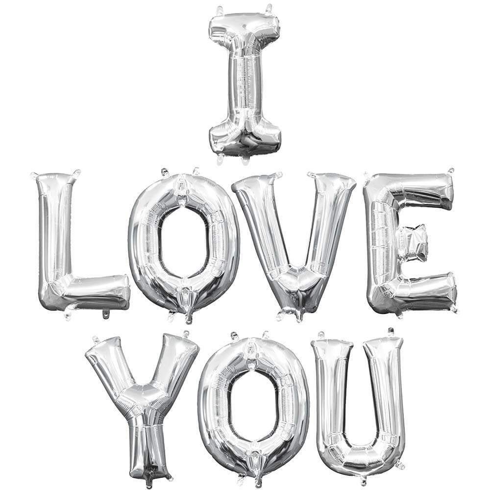 I Love You - Anagram Letters Kit (air-fill Only) Gold 16″ Balloons ...
