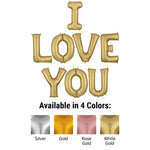 I Love You - Anagram Letters Kit Gold 34″ Balloons