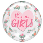 Clearz - It's A Girl Floral 18″ Balloon