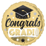 Congrats Grad Shiny Gold 18″ Balloon