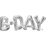 26″ Block Phrase: "b-day" - Silver (air-fill Only)