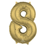 Number 8 White Gold 26″ Balloon