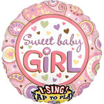 Sweet Baby Girl Sing-a-tune 28″ Balloon