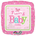 Welcome Baby Girl Butterfly 28″ Balloon