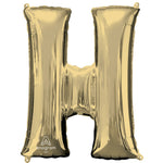 White Gold Letter H 34″ Balloon