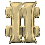 White Gold Hashtag # Pound Symbol 34″ Balloon
