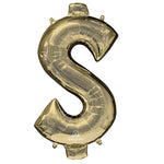 White Gold Dollar Sign $ Symbol 34″ Balloon