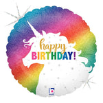 Glittering Unicorn Birthday 18″ Balloon