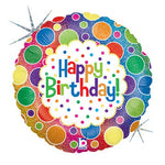 Rainbow Dots Birthday 18″ Balloon