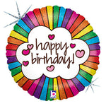 Retro Rainbow Birthday 18″ Balloon