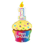 Happy 1st Birthday Cupcake 47″ Balloon