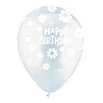 All-round Happy Birthday Daisies & Dots Clear 12″ Latex Balloons (50 count)