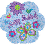 Birthday Glitz Flower Shape 17″ Balloon