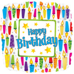 Happy Birthday Candles Around 17″ Balloon