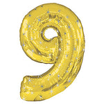 Number 9 - Gold Sparkle 38″ Balloon