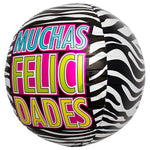 Sphere - Felicidades Zebra 17″ Balloon