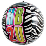 Sphere - HB2U Zebra 17″ Balloon