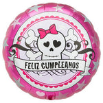 Feliz Cumpleaños Skully Pink 18″ Balloon