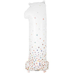 Number 1 - Sparkling Fizz Holographic White 34″ Balloon