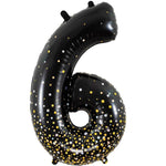 Number 6 - Sparkling Fizz Holographic Black 34″ Balloon