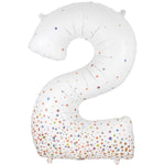 Number 2 - Sparkling Fizz Holographic White 34″ Balloon
