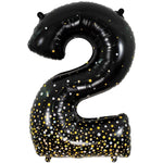 Number 2 - Sparkling Fizz Holographic Black 34″ Balloon