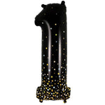 Number 1 - Sparkling Fizz Holographic Black 34″ Balloon