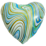 Agate Heart - Aqua & Gold 18″ Balloon