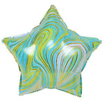 Agate Star - Aqua & Gold 18″ Balloon