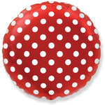 Circle - Red With White Polka Dots 18″ Balloon