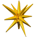 3D Star-burst All-in-one - Holographic Gold (air-fill Only) 22″ Balloon