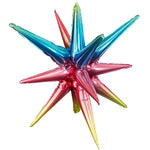 3D Star-burst All-in-one - Metallic Rainbow Ombré (air-fill Only) 22″ Balloon