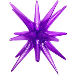 3D Star-burst All-in-one - Transparent Grape Purple (air-fill Only) 22″ Balloon