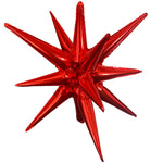 3D Star-burst All-in-one - Metallic Red (air-fill Only) 27″ Balloon