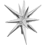3D Star-burst All-in-one - Metallic Silver (air-fill Only) 27″ Balloon