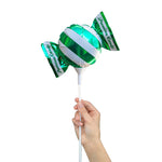 Handheld Candy - Green/ White Stripes (air-fill Only) 4″ Balloon