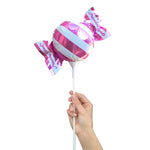 Handheld Candy - Pink/ White Stripes (air-fill Only) 4″ Balloon