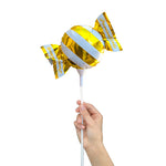 Handheld Candy - Yellow/ White Stripes (air-fill Only) 4″ Balloon