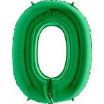 Number 0 - Metallic Green 40″ Balloon