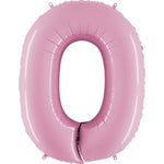 Number 0 - Pink 40″ Balloon