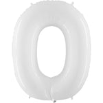 Number 0 - White 40″ Balloon