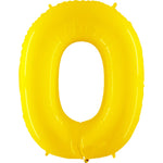 Number 0 - Yellow 40″ Balloon